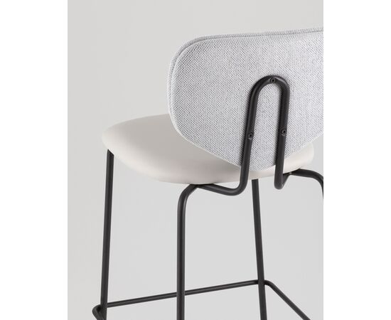 Стул полубарный Masey серый с серой экокожей, изображение 9 | Интернет магазин мебели и декора LifeDekor