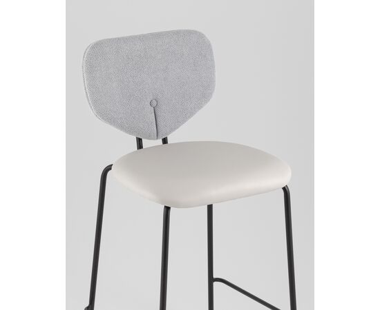 Стул полубарный Masey серый с серой экокожей, изображение 10 | Интернет магазин мебели и декора LifeDekor