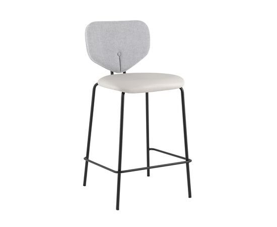 Стул полубарный Masey серый с серой экокожей | Интернет магазин мебели и декора LifeDekor