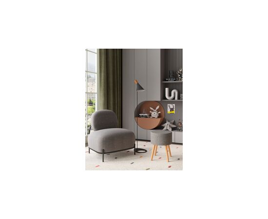 Пуф с ящиком Store Woody рогожка серая, изображение 4 | Интернет магазин мебели и декора LifeDekor