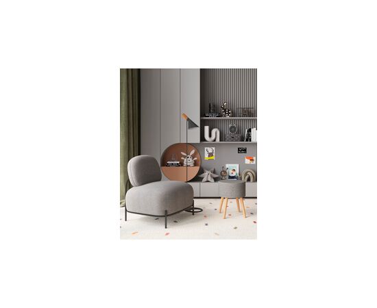 Пуф с ящиком Store Woody рогожка серая, изображение 3 | Интернет магазин мебели и декора LifeDekor