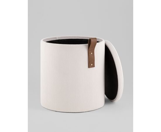 Пуф Руни S с ящиком вельвет белый, изображение 3 | Интернет магазин мебели и декора LifeDekor