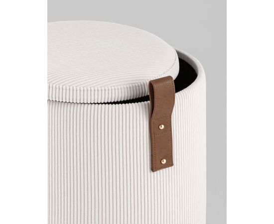 Пуф Руни XS с ящиком вельвет белый, изображение 4 | Интернет магазин мебели и декора LifeDekor