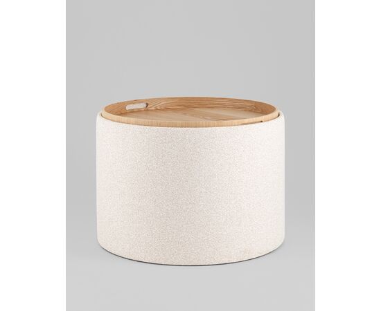 Пуф с ящиком Хюгге L букле бежевый, изображение 4 | Интернет магазин мебели и декора LifeDekor