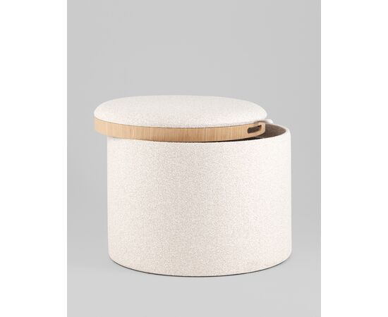 Пуф с ящиком Хюгге L букле бежевый, изображение 3 | Интернет магазин мебели и декора LifeDekor