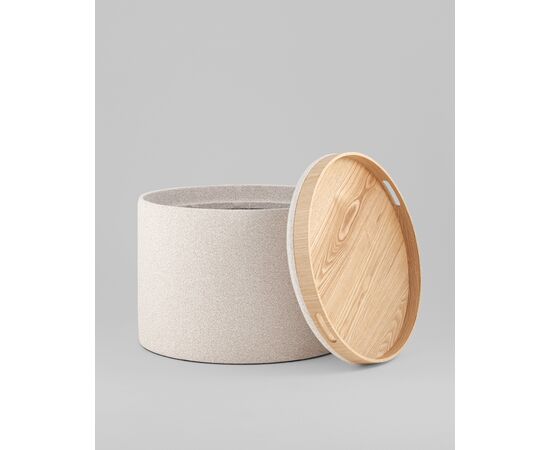 Пуф с ящиком Хюгге L букле бежевый, изображение 5 | Интернет магазин мебели и декора LifeDekor