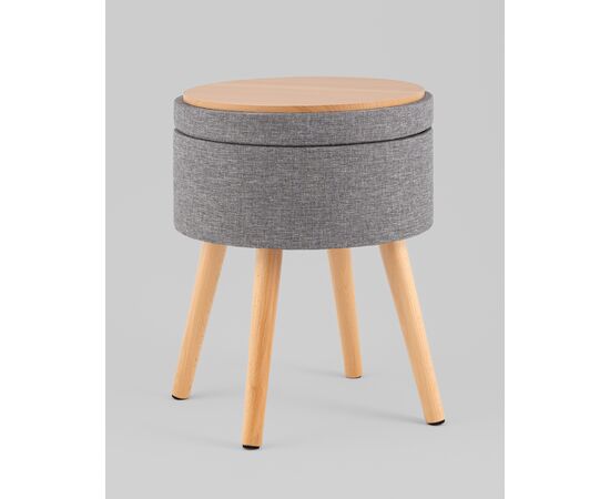 Пуф с ящиком Store Woody рогожка серая, изображение 8 | Интернет магазин мебели и декора LifeDekor