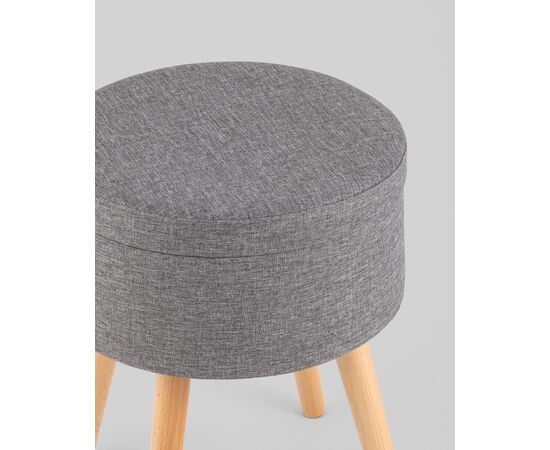 Пуф с ящиком Store Woody рогожка серая, изображение 9 | Интернет магазин мебели и декора LifeDekor