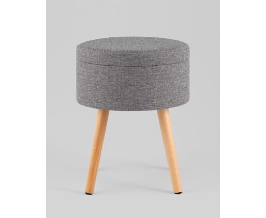 Пуф с ящиком Store Woody рогожка серая, изображение 5 | Интернет магазин мебели и декора LifeDekor