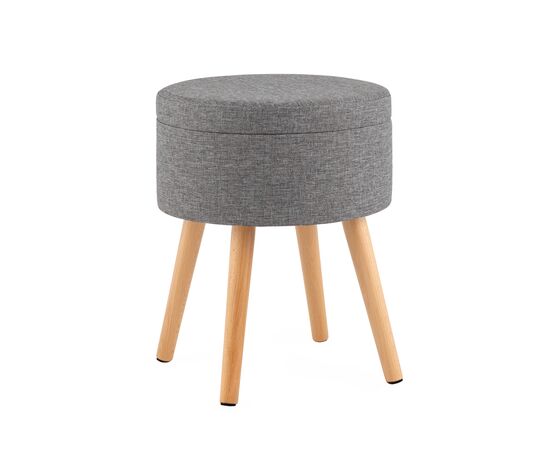 Пуф с ящиком Store Woody рогожка серая | Интернет магазин мебели и декора LifeDekor