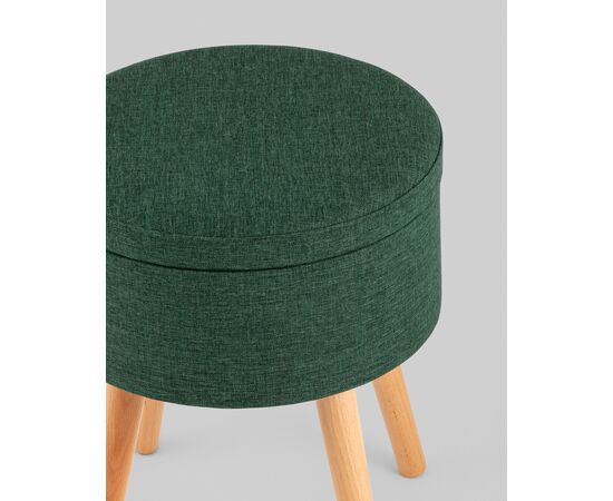 Пуф с ящиком Store Woody рогожка темно-зелёная, изображение 7 | Интернет магазин мебели и декора LifeDekor