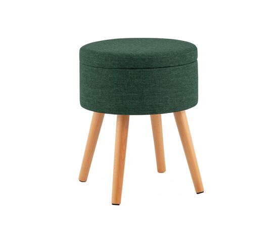 Пуф с ящиком Store Woody рогожка темно-зелёная | Интернет магазин мебели и декора LifeDekor