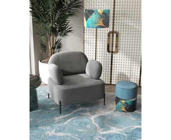 Кресло Кэнди с подлокотниками велюр серый, изображение 7 | Интернет магазин мебели и декора LifeDekor