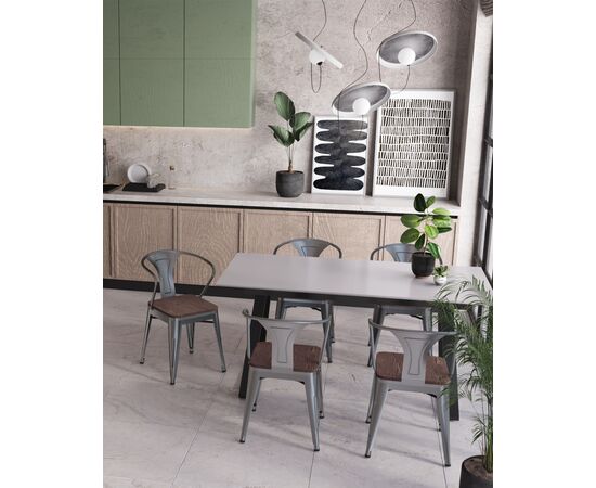 Стол обеденный Детройт раскладной 160-200*90 серый, изображение 6 | Интернет магазин мебели и декора LifeDekor