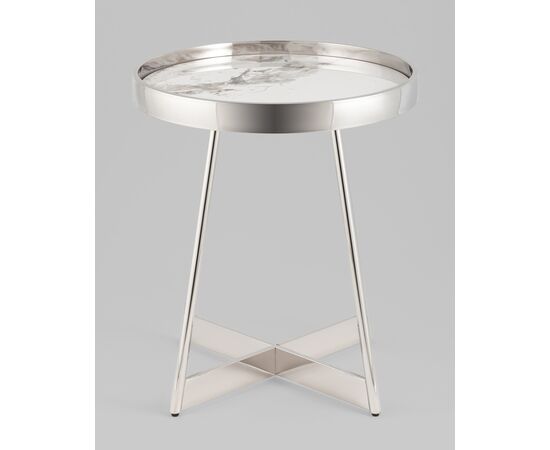 Журнальный столик Гера 50*50 см сталь серебро, изображение 8 | Интернет магазин мебели и декора LifeDekor