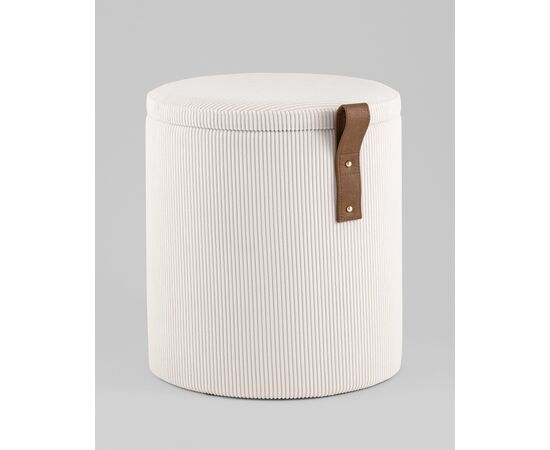 Пуф Руни S с ящиком вельвет белый, изображение 7 | Интернет магазин мебели и декора LifeDekor