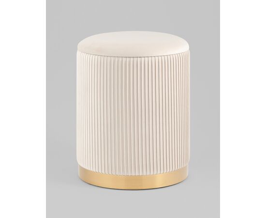 Пуф Шарлотта с ящиком велюр бежевый, изображение 8 | Интернет магазин мебели и декора LifeDekor