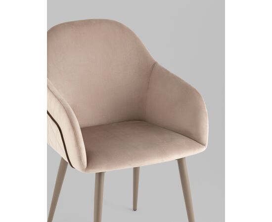 Стул Новел New велюр серо-коричневый, ножки бежево-серые, изображение 18 | Интернет магазин мебели и декора LifeDekor