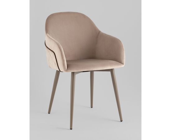 Стул Новел New велюр серо-коричневый, ножки бежево-серые, изображение 12 | Интернет магазин мебели и декора LifeDekor