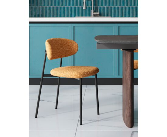 Стул Sevyn букле охра, изображение 3 | Интернет магазин мебели и декора LifeDekor