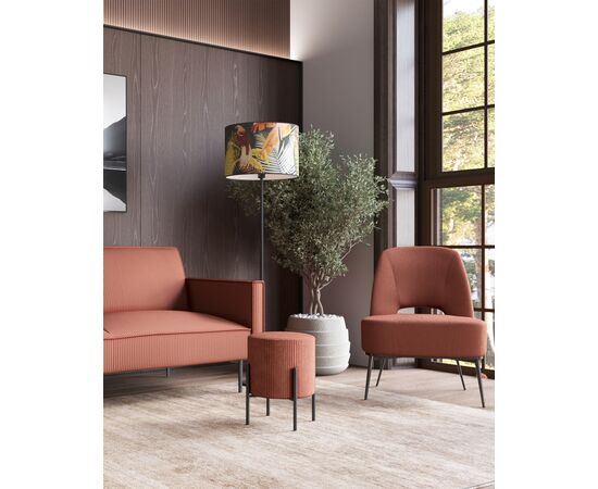 Кресло лаунж Бостон велюр рельефный коралловый, изображение 4 | Интернет магазин мебели и декора LifeDekor