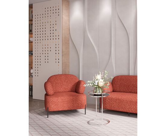 Кресло Кэнди ткань букле коралловый, изображение 3 | Интернет магазин мебели и декора LifeDekor