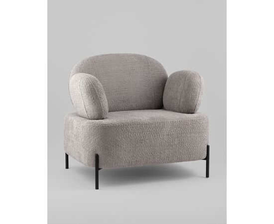 Кресло Кэнди ткань букле светло-серый, изображение 2 | Интернет магазин мебели и декора LifeDekor