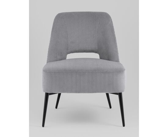 Кресло лаунж Бостон велюр рельефный светло-серый, изображение 3 | Интернет магазин мебели и декора LifeDekor