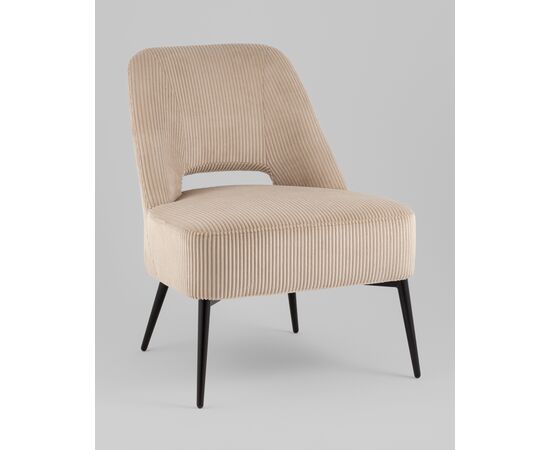 Кресло лаунж Бостон велюр рельефный бежевый, изображение 2 | Интернет магазин мебели и декора LifeDekor