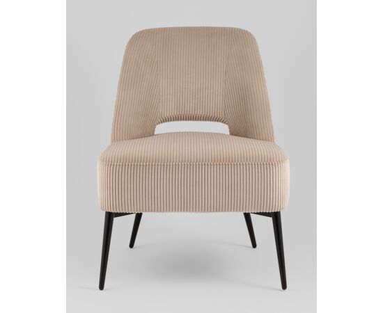 Кресло лаунж Бостон велюр рельефный бежевый, изображение 3 | Интернет магазин мебели и декора LifeDekor