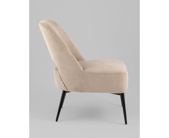 Кресло лаунж Бостон велюр рельефный бежевый, изображение 4 | Интернет магазин мебели и декора LifeDekor