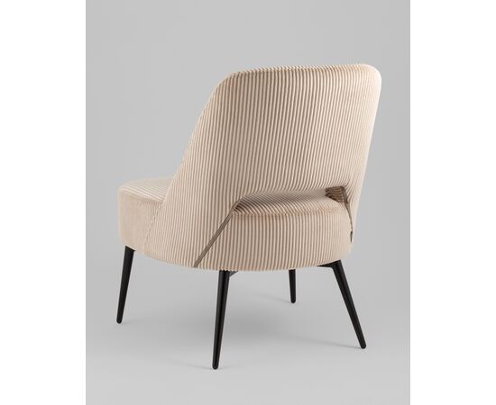 Кресло лаунж Бостон велюр рельефный бежевый, изображение 6 | Интернет магазин мебели и декора LifeDekor