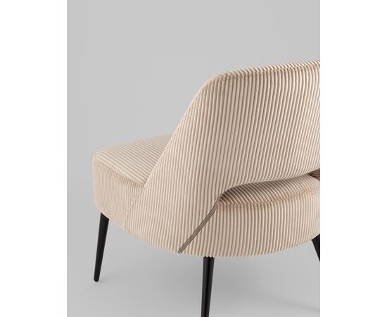 Кресло лаунж Бостон велюр рельефный бежевый, изображение 7 | Интернет магазин мебели и декора LifeDekor