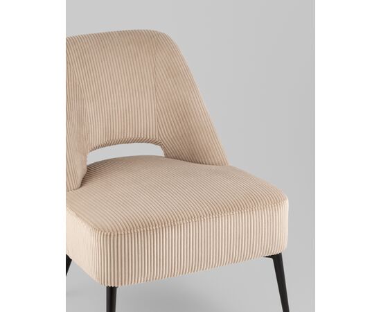 Кресло лаунж Бостон велюр рельефный бежевый, изображение 8 | Интернет магазин мебели и декора LifeDekor