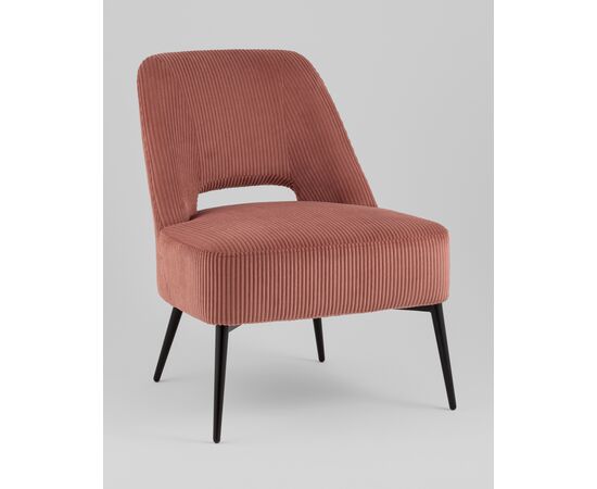 Кресло лаунж Бостон велюр рельефный коралловый, изображение 2 | Интернет магазин мебели и декора LifeDekor