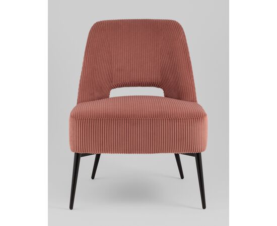 Кресло лаунж Бостон велюр рельефный коралловый, изображение 5 | Интернет магазин мебели и декора LifeDekor