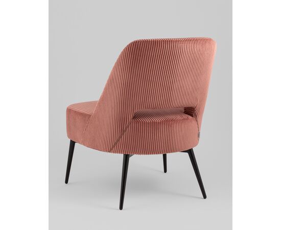 Кресло лаунж Бостон велюр рельефный коралловый, изображение 8 | Интернет магазин мебели и декора LifeDekor