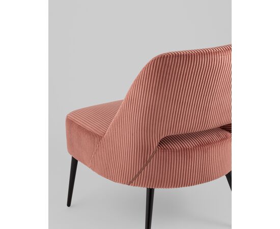 Кресло лаунж Бостон велюр рельефный коралловый, изображение 9 | Интернет магазин мебели и декора LifeDekor