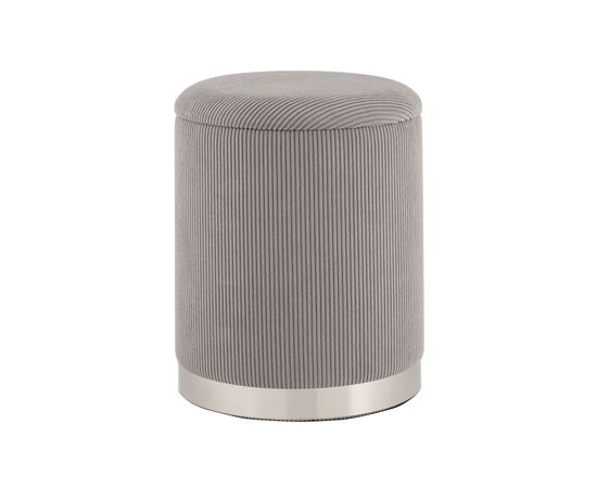 Пуф Эмили с ящиком серебро вельвет серый | Интернет магазин мебели и декора LifeDekor