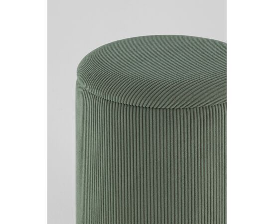 Пуф Эмили с ящиком серебро вельвет зелёный, изображение 6 | Интернет магазин мебели и декора LifeDekor