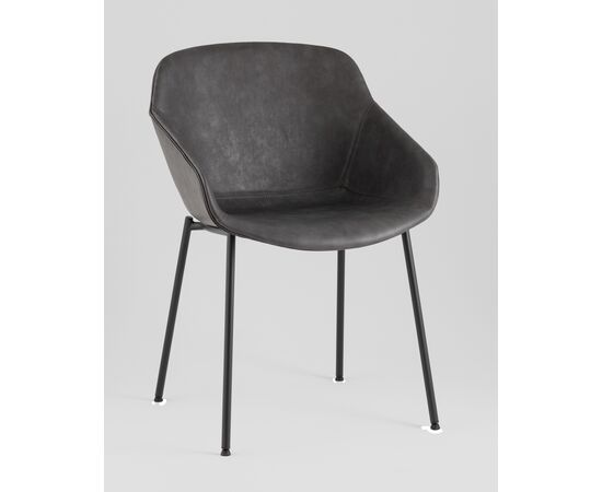 Стул Ashby экокожа серый сиденье, изображение 2 | Интернет магазин мебели и декора LifeDekor