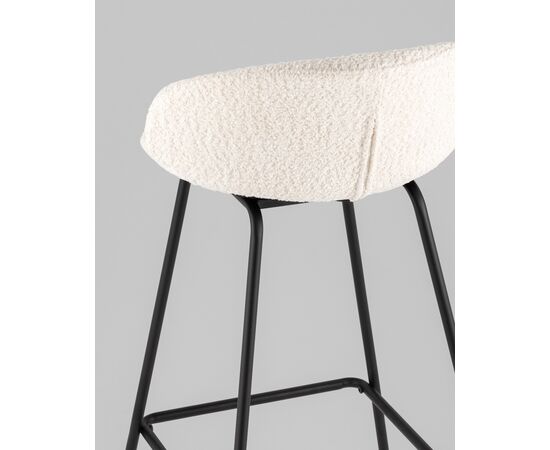 Стул барный Nita букле молочный, изображение 7 | Интернет магазин мебели и декора LifeDekor