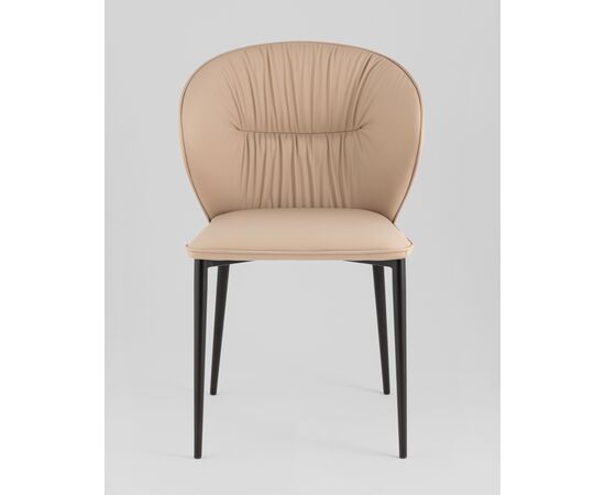 Стул обеденный Deia кремовая экокожа черные ножки, изображение 5 | Интернет магазин мебели и декора LifeDekor