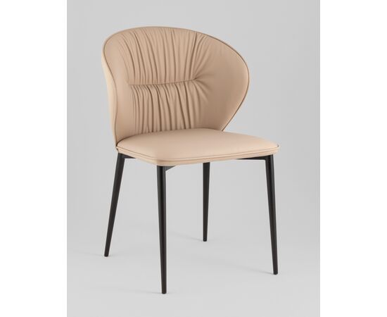 Стул обеденный Deia кремовая экокожа черные ножки, изображение 2 | Интернет магазин мебели и декора LifeDekor