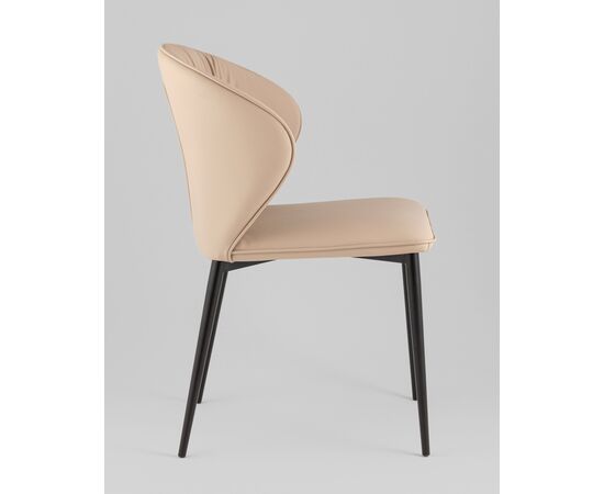 Стул обеденный Deia кремовая экокожа черные ножки, изображение 6 | Интернет магазин мебели и декора LifeDekor
