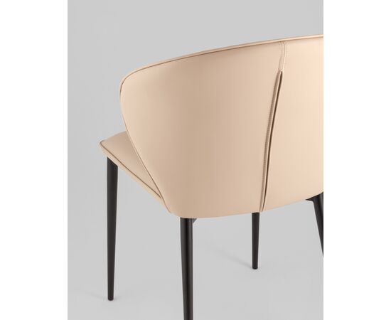 Стул обеденный Deia кремовая экокожа черные ножки, изображение 9 | Интернет магазин мебели и декора LifeDekor