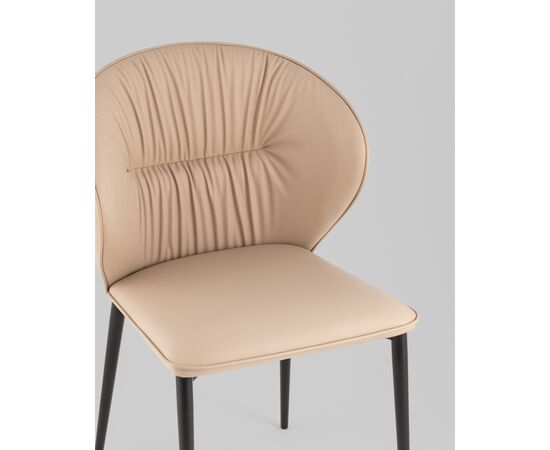 Стул обеденный Deia кремовая экокожа черные ножки, изображение 10 | Интернет магазин мебели и декора LifeDekor