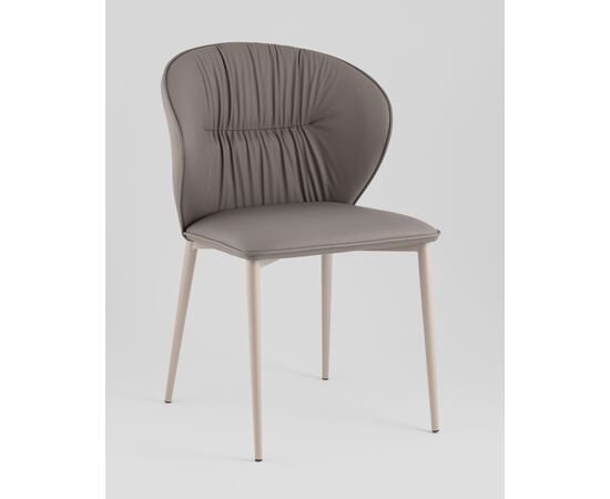 Стул обеденный Deia серая экокожа серые ножки, изображение 2 | Интернет магазин мебели и декора LifeDekor