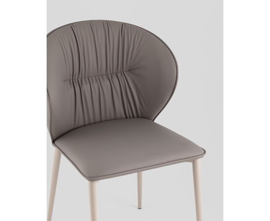 Стул обеденный Deia серая экокожа серые ножки, изображение 8 | Интернет магазин мебели и декора LifeDekor