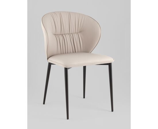 Стул обеденный Deia светло-серая экокожа черные ножки, изображение 2 | Интернет магазин мебели и декора LifeDekor